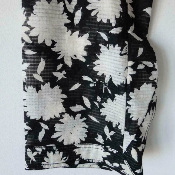 NWT TORY BURCH Black Orchard White Cotton Silk Stephanie Tunic Blouse Top XS - Picture 4 of 6